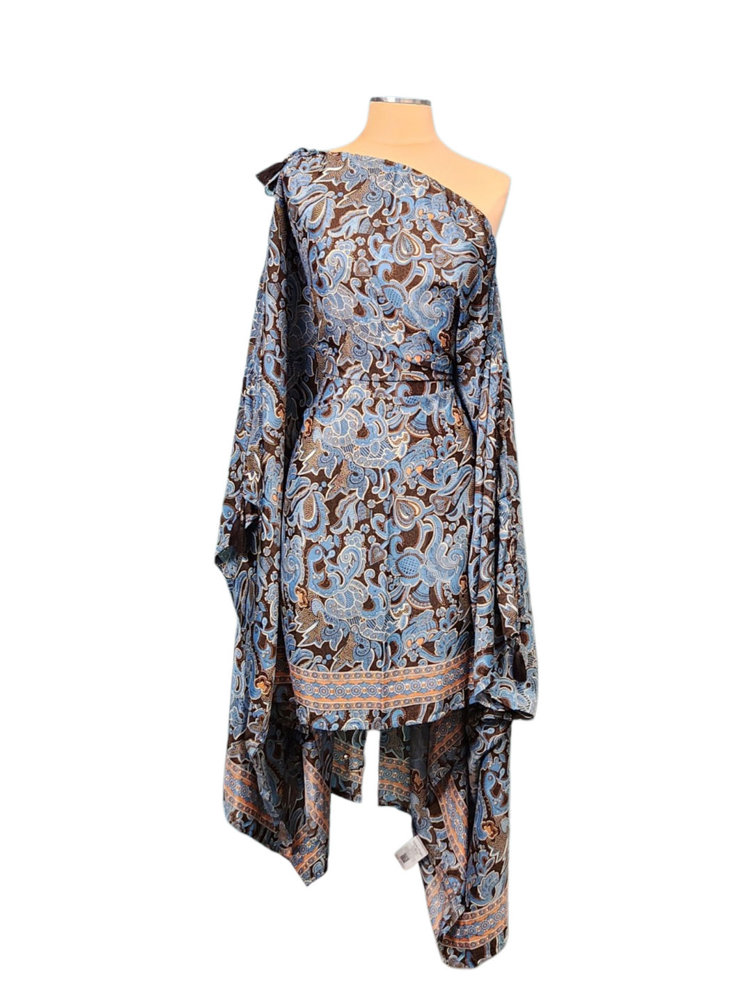 The 36" Blue Paisley Silk Dress/Shirt - 349