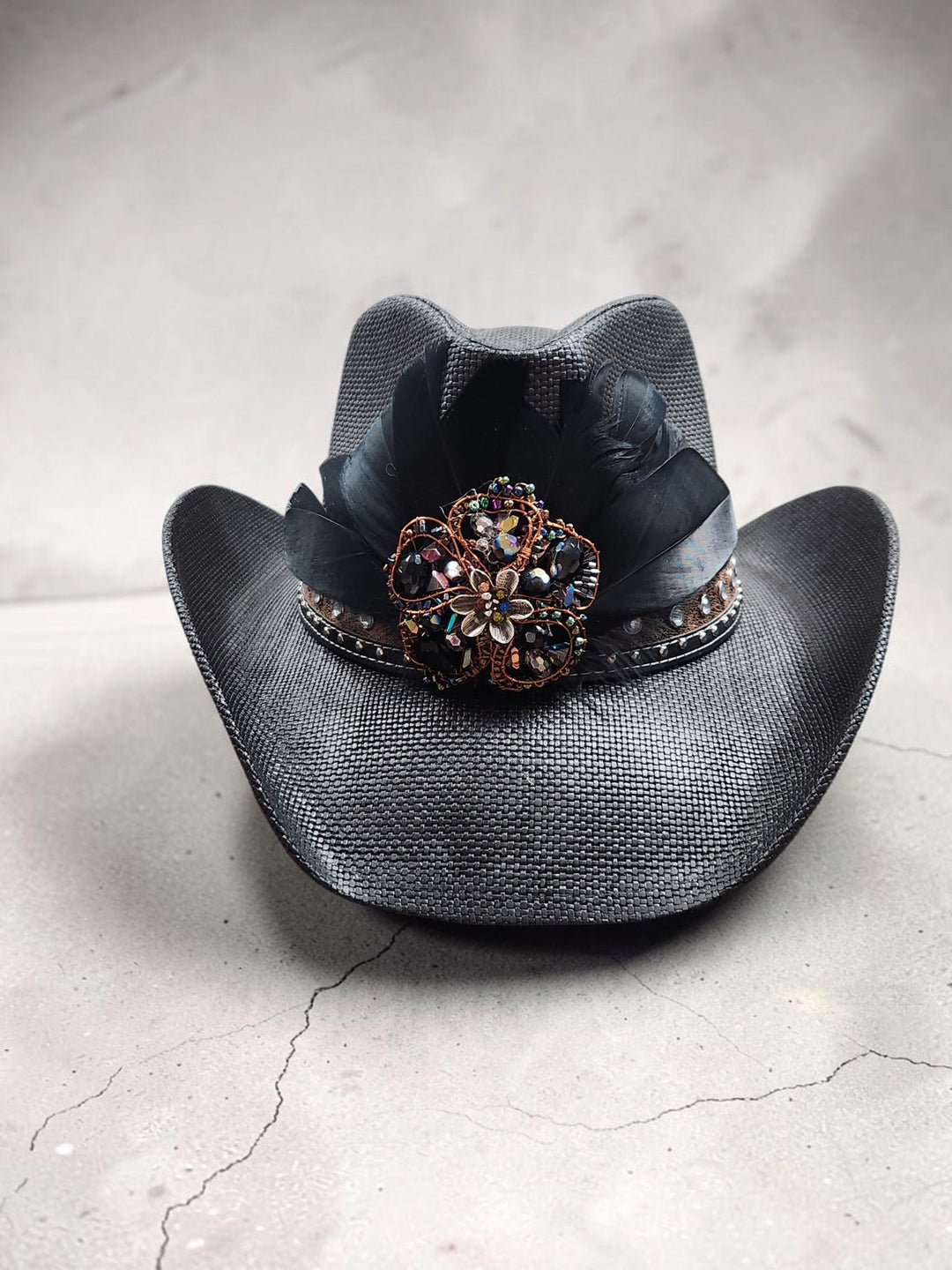 The Midnight Mystique Glam Cowboy Hat - 826