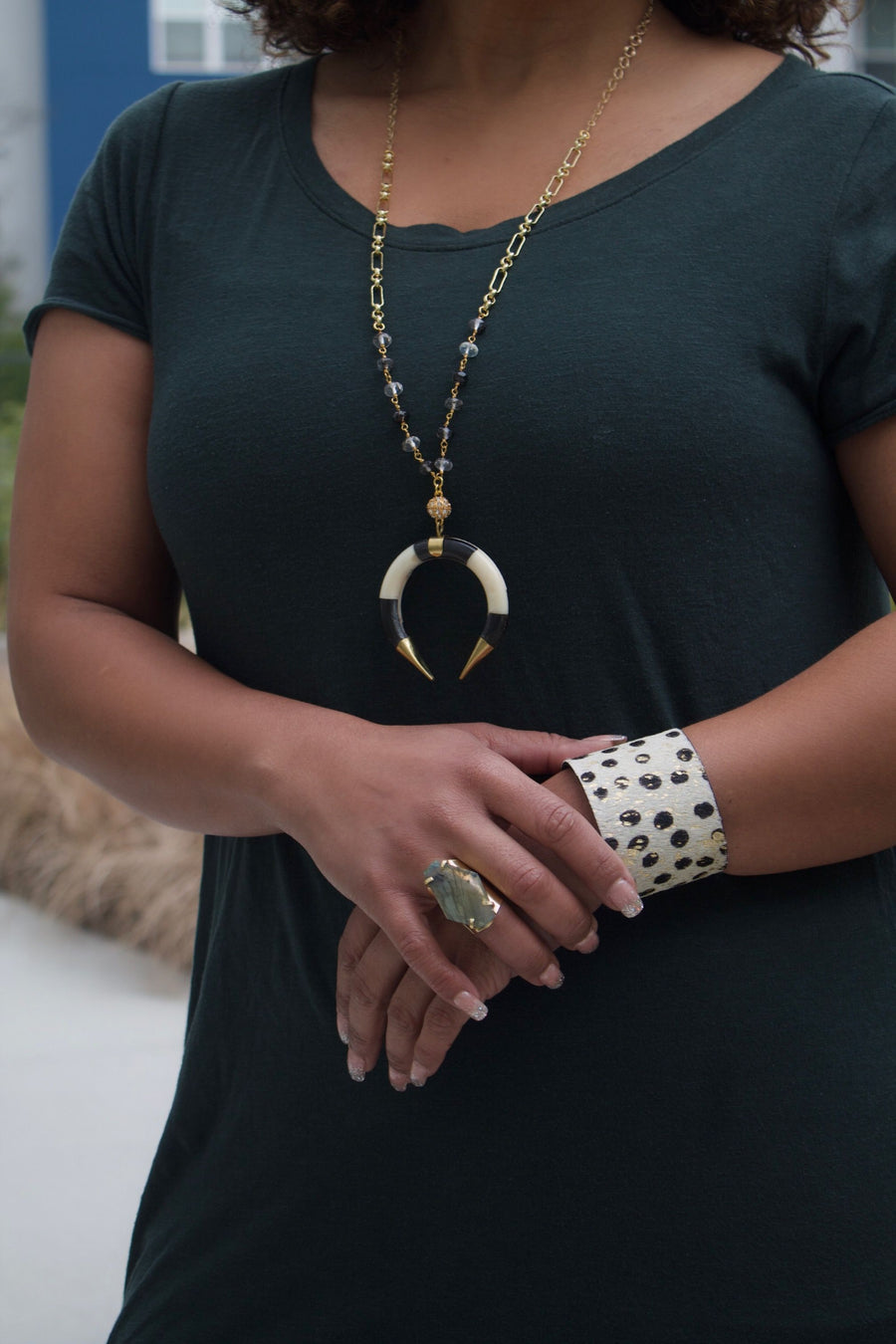 The Sysana Cheetah Print  Druzy Cuff Collection