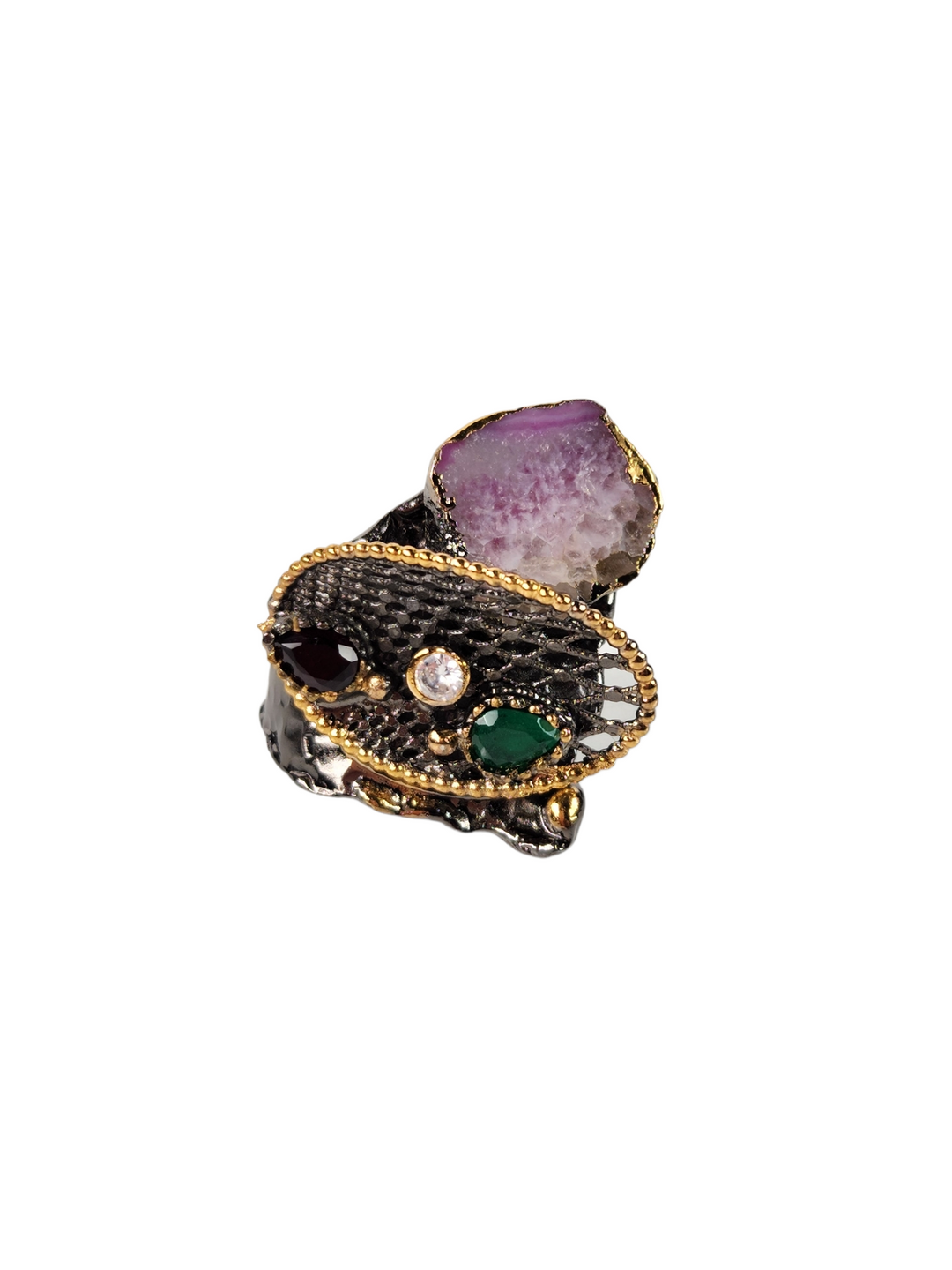 The Milly Wearable Art Solar Quartz Wrap Ring Collection