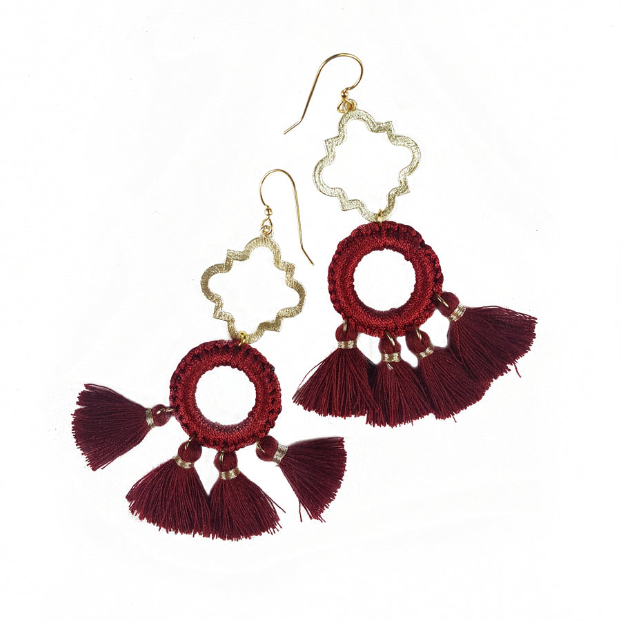The Taylor Mini Burgundy Earrings