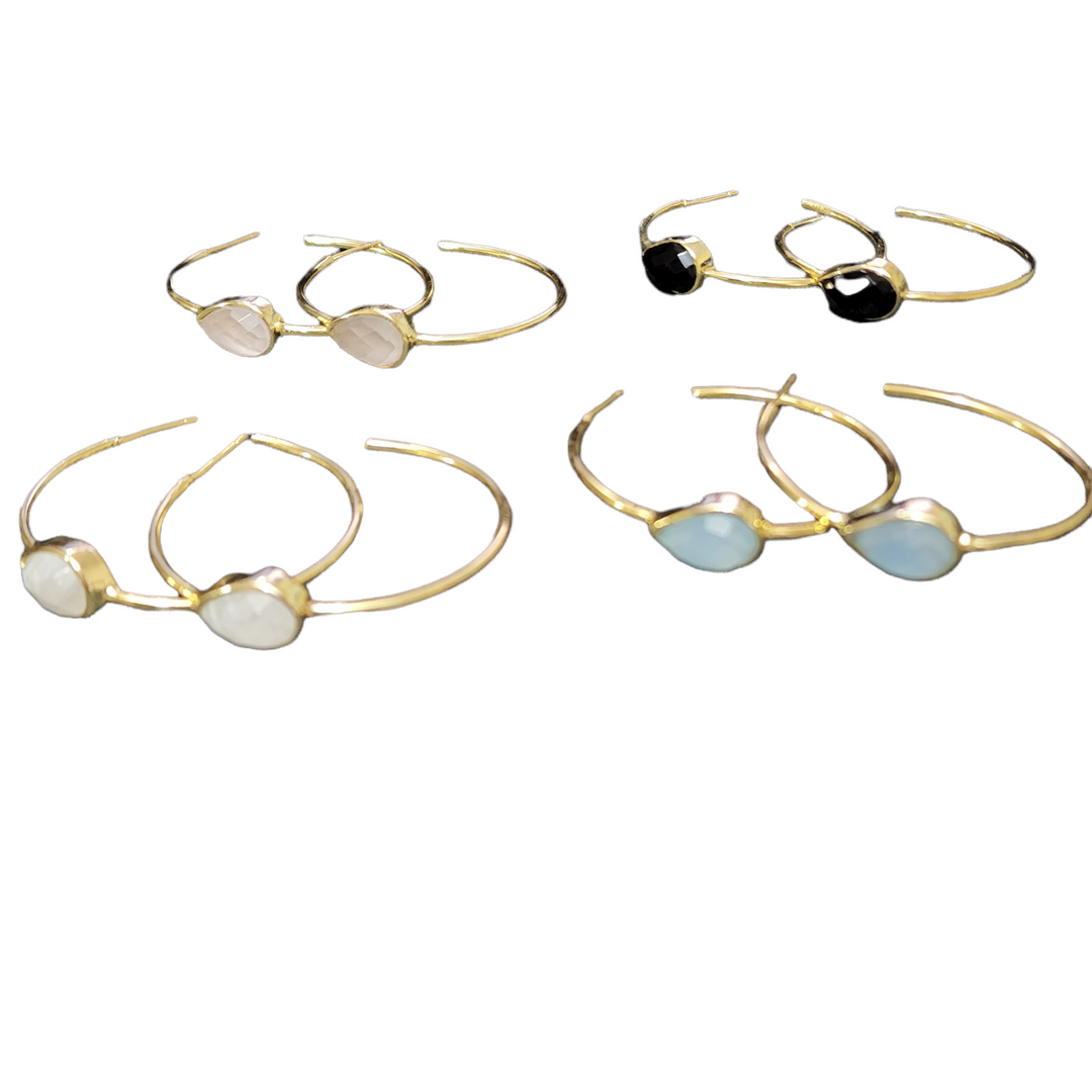 The Braelyn Stone Hoop Collection