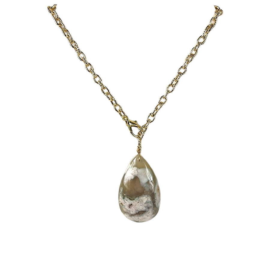 The Celia Teardrop Agate Necklace Collection