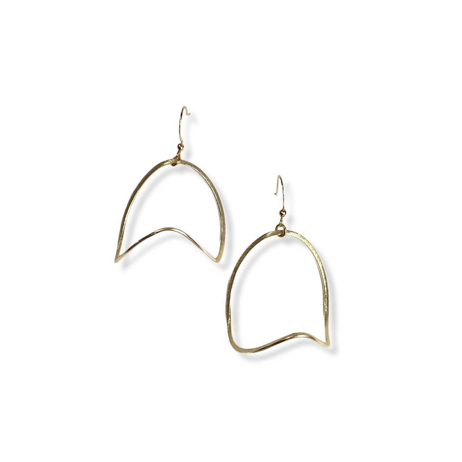 The Gia Gold Wave Hoop Earrings