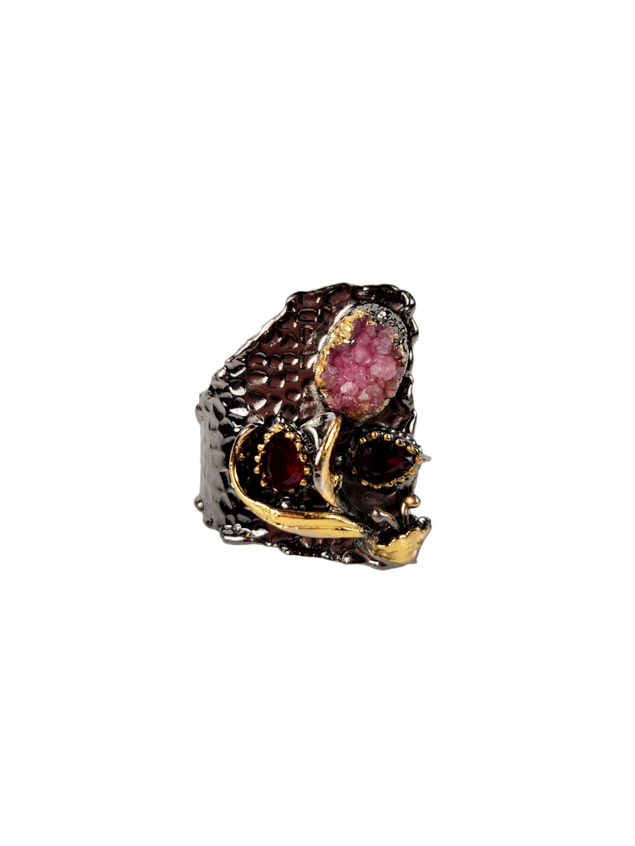 The Becky Wearable Art Druzy Cuff Ring Collection