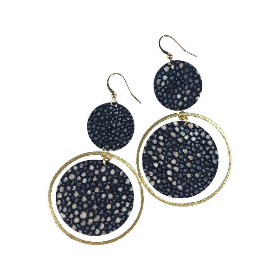 The Holli Double Circle Leather Earring Collection
