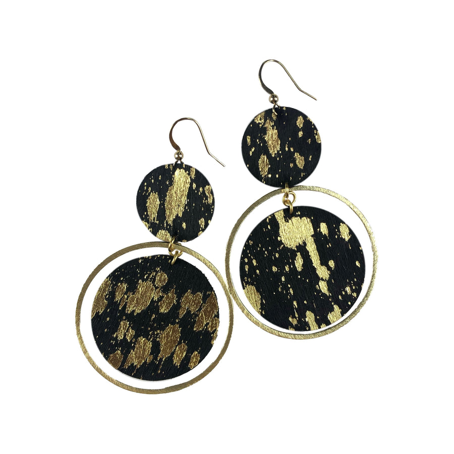 The Holli Double Circle Leather Earring Collection