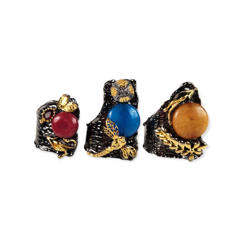 The Journie Wearable Art Agate Wrap Ring Collection
