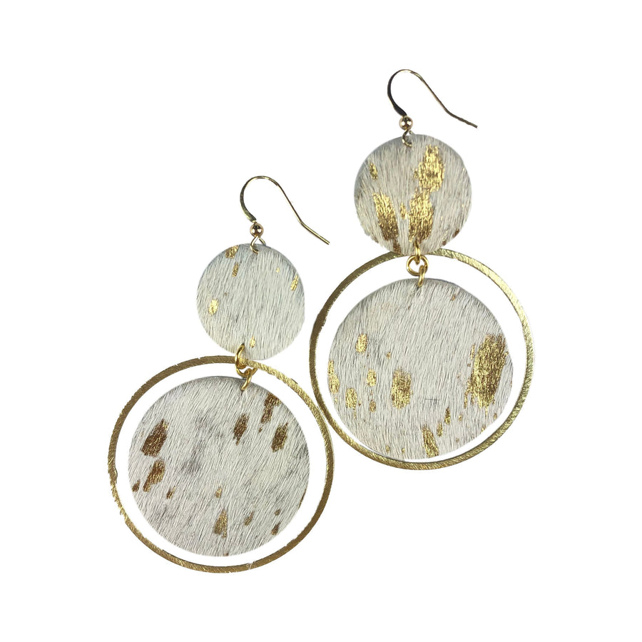 The Holli Double Circle Leather Earring Collection