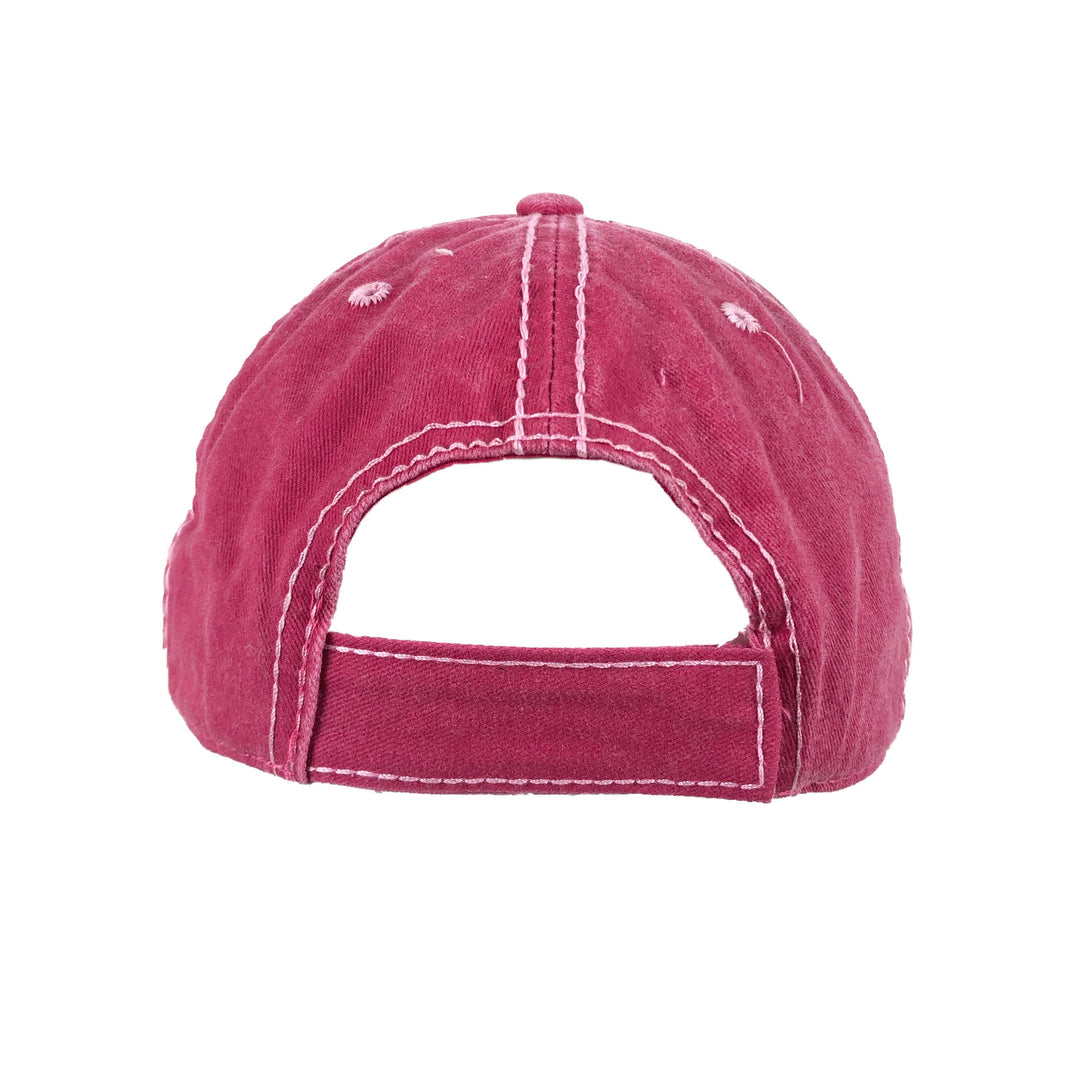 Hot Pink Washed Distressed "Bad Hair Day" Hat