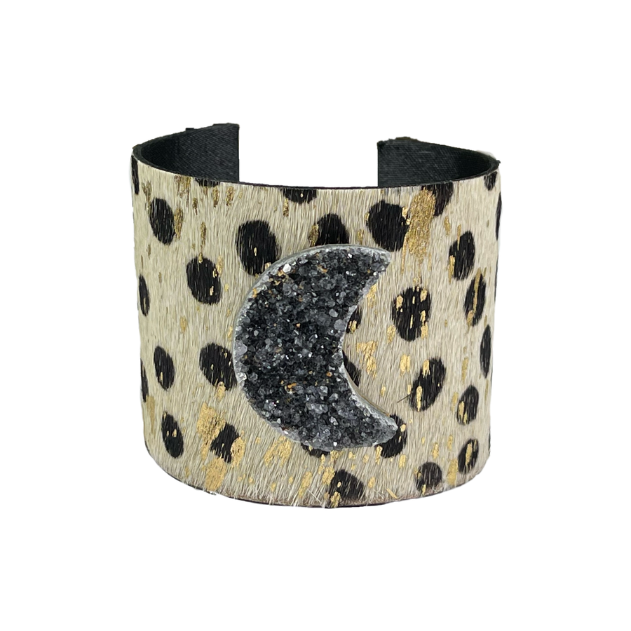 The Sysana Cheetah Print  Druzy Cuff Collection