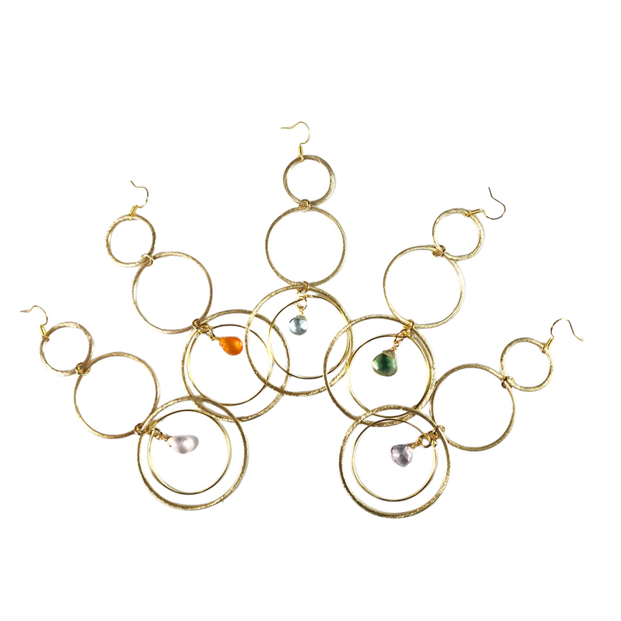 The Cayleigh Triple Hoop Natural Stone Earring Collection