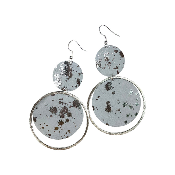 The Holli Double Circle Leather Earring Collection