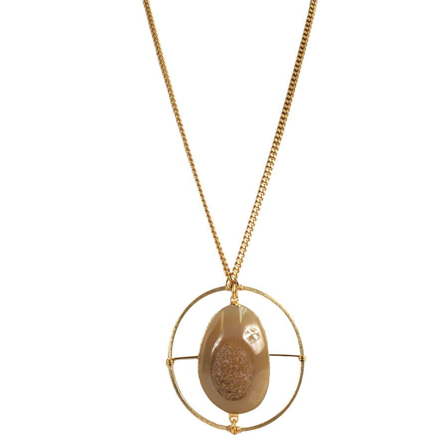 The Elna Matte Chain Target Druzy Necklace Collection