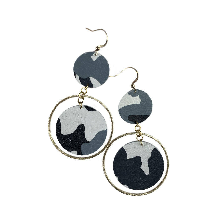 The Holli Double Circle Leather Earring Collection