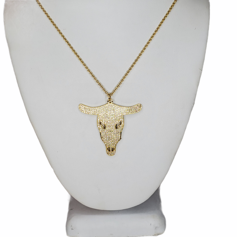 The Ginger Pave Steer Head Necklace Collection
