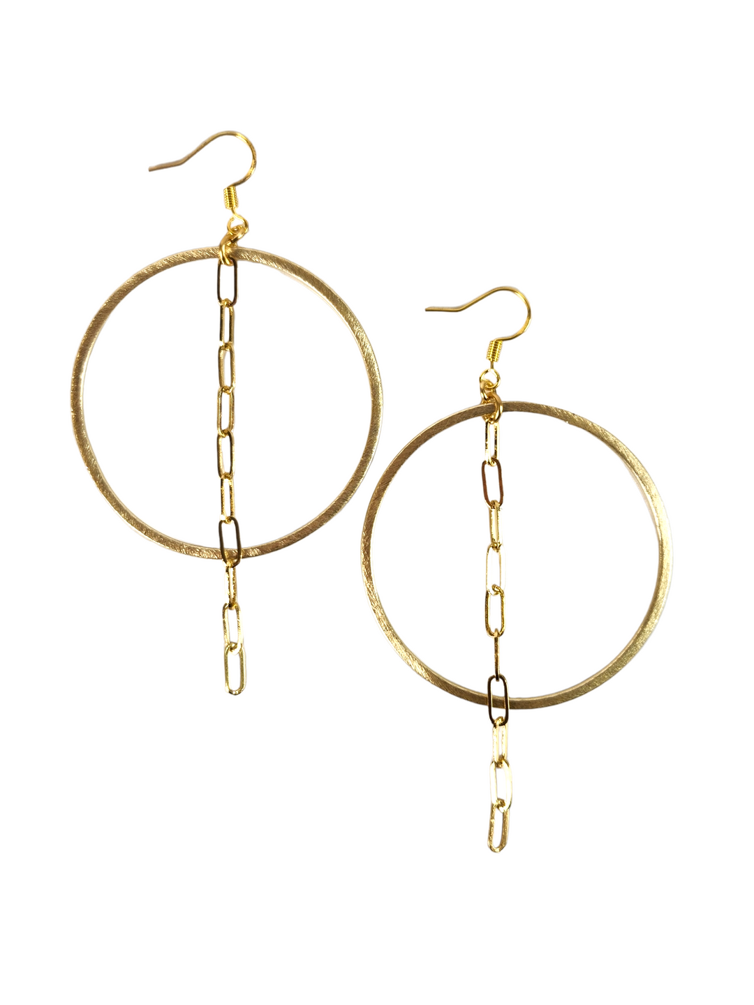 The Lenn Hoop Gold Chain Drop Earrings