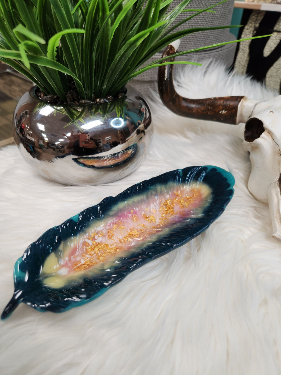 The Zoey Resin Trinket Feather Dish