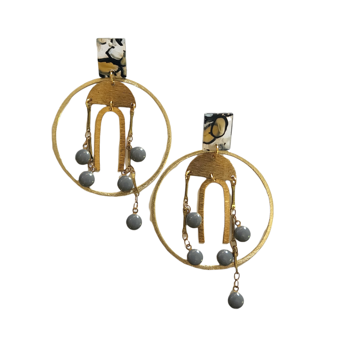 The Jada Hoop Beaded Chain Earring Collection