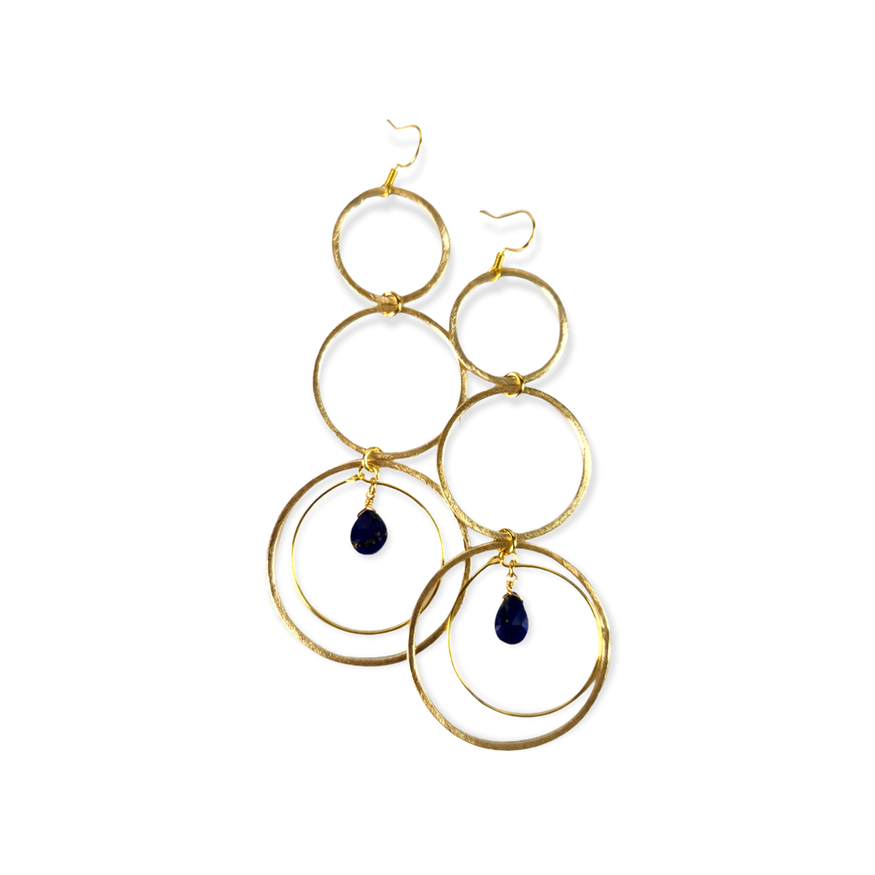 The Cayleigh Triple Hoop Natural Stone Earring Collection