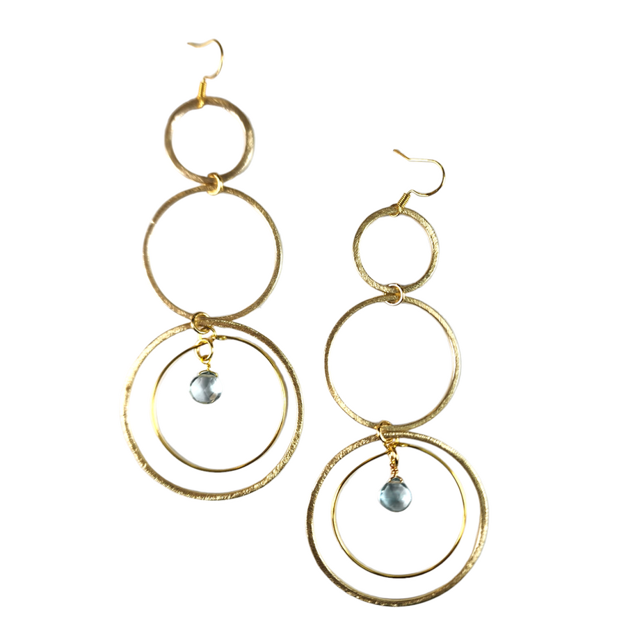 The Cayleigh Triple Hoop Natural Stone Earring Collection