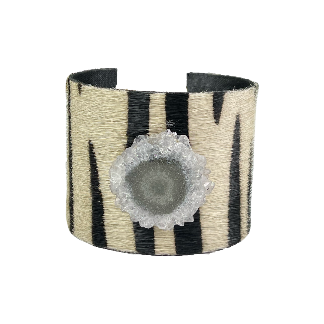 The Chasity Black and White Druzy Moon Cuff Collection