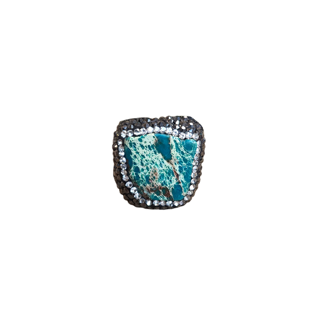The Alanie Turquoise Pave Ring Collection