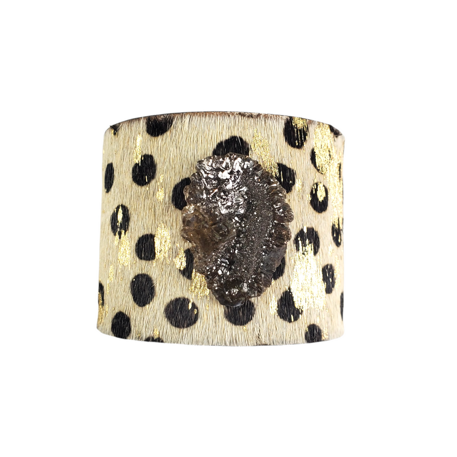 The Sysana Cheetah Print  Druzy Cuff Collection