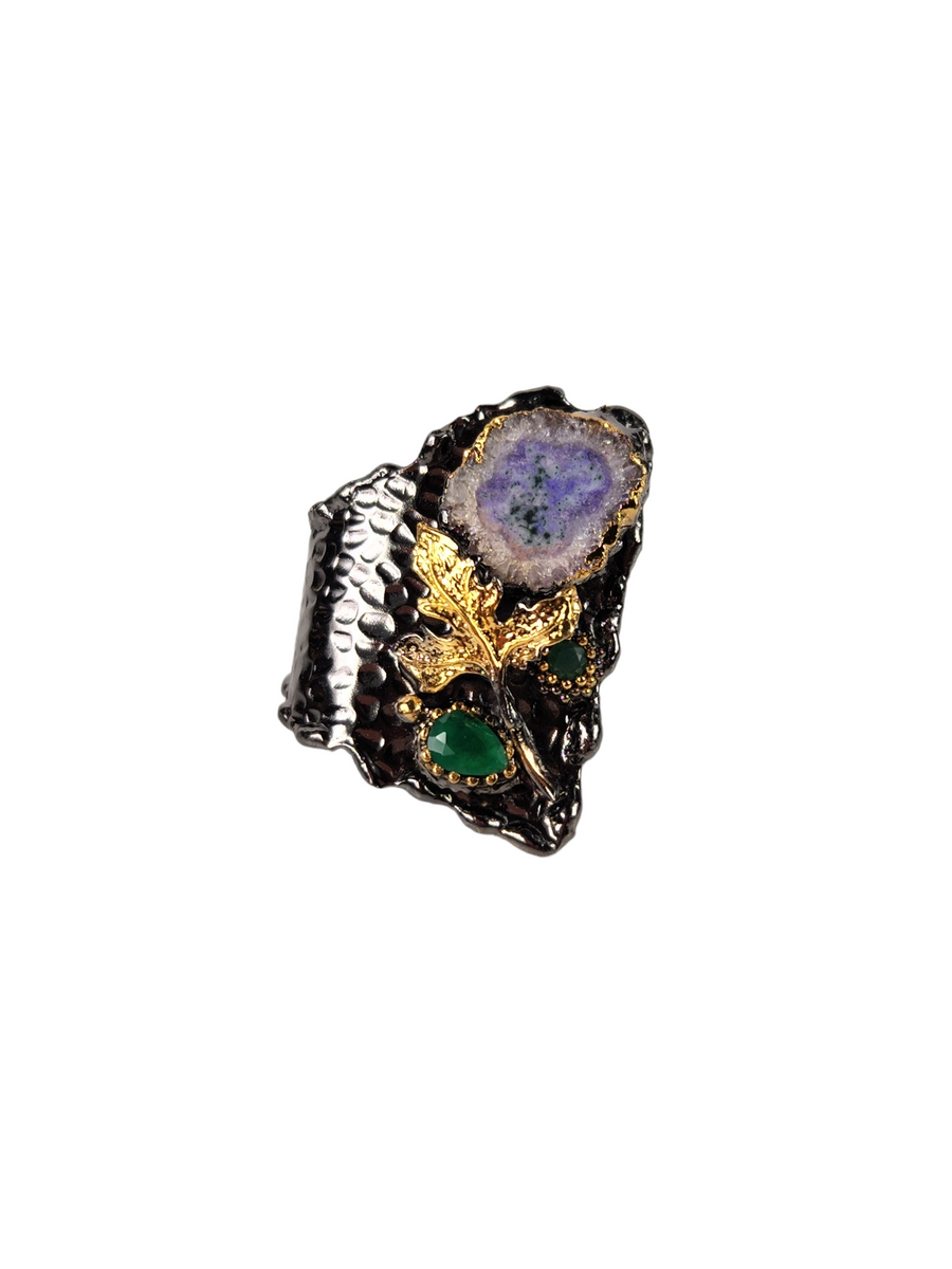 The Milly Wearable Art Solar Quartz Wrap Ring Collection