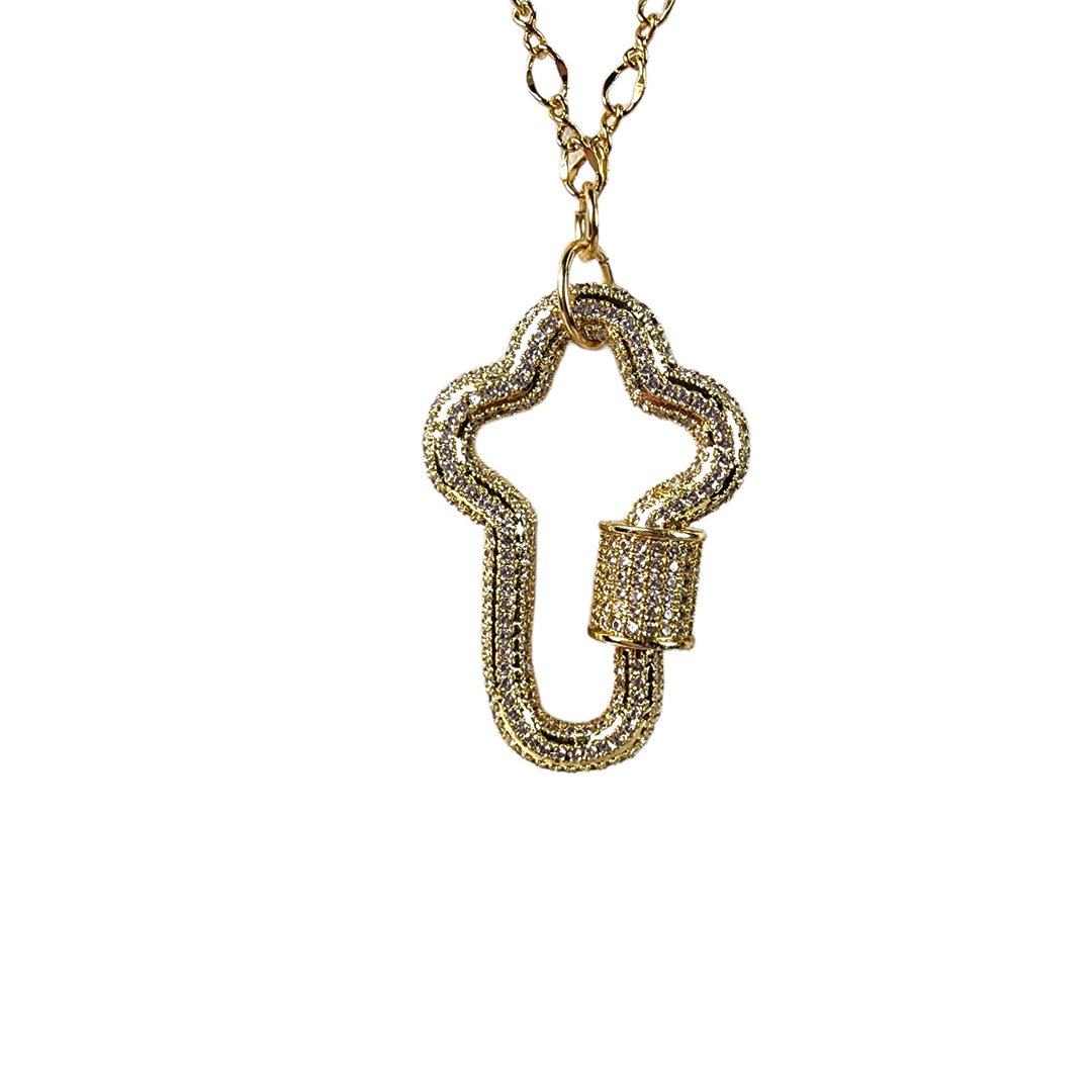 The Thebe Micro Pave Cross Necklace