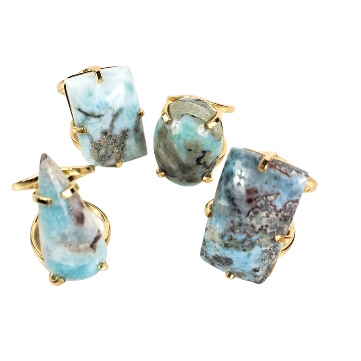 The Genesis Larimar Ring Collection