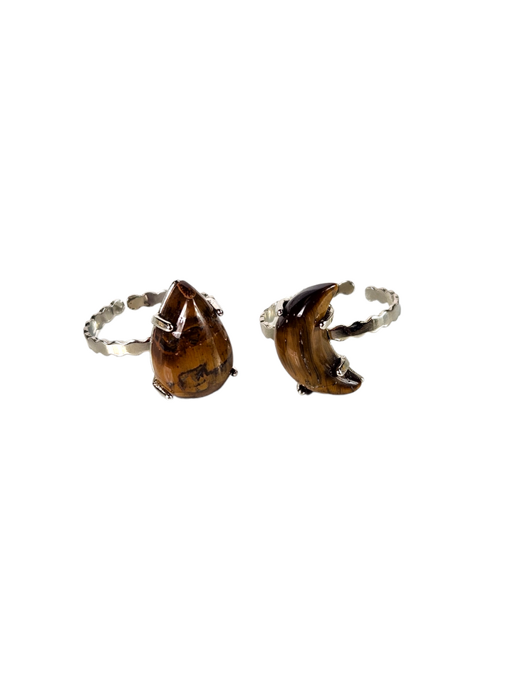 The Cindy Dainty Silver Tiger's Eye Ring