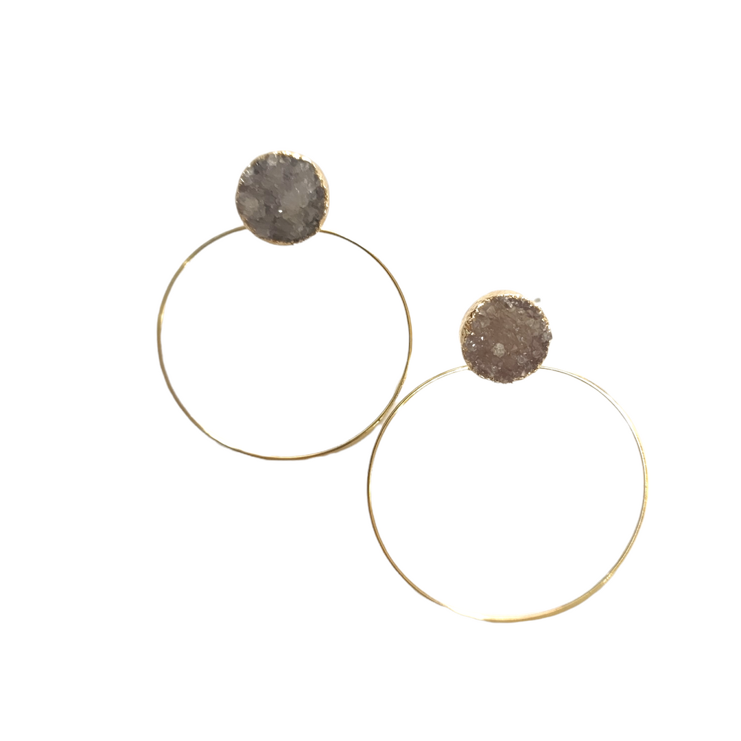 The Conney Druzy Hoop Earring Collection