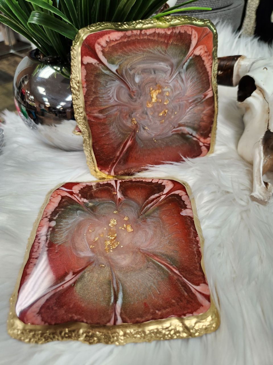 The Jessica Resin Coaster, Candle Holder Set