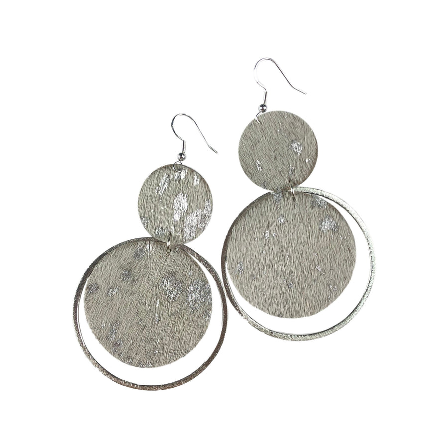The Holli Double Circle Leather Earring Collection