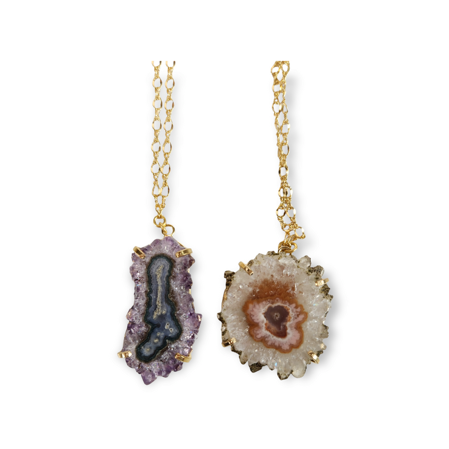 The Jackie Amethyst Stalactite Necklace Collection